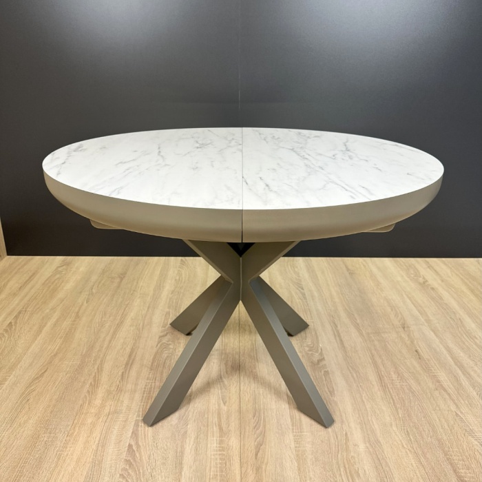 Masa Spider Marmo lack HPL/cappucino Ø 110 (+48 +48 cm) - imagine 1