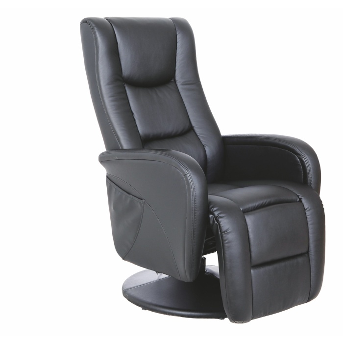 Fotoliu Pulsar ecopiele negru /recliner /masaj - imagine 2