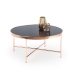 Masa cafea Moria sticla neagra picior auriu 82x40 - imagine 2