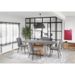 Masa Concord sticla gri/piatra 140/180x80 - imagine 2