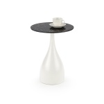 Masa cafea Patrizia sticla neagra/marmur 40x52 - imagine 2