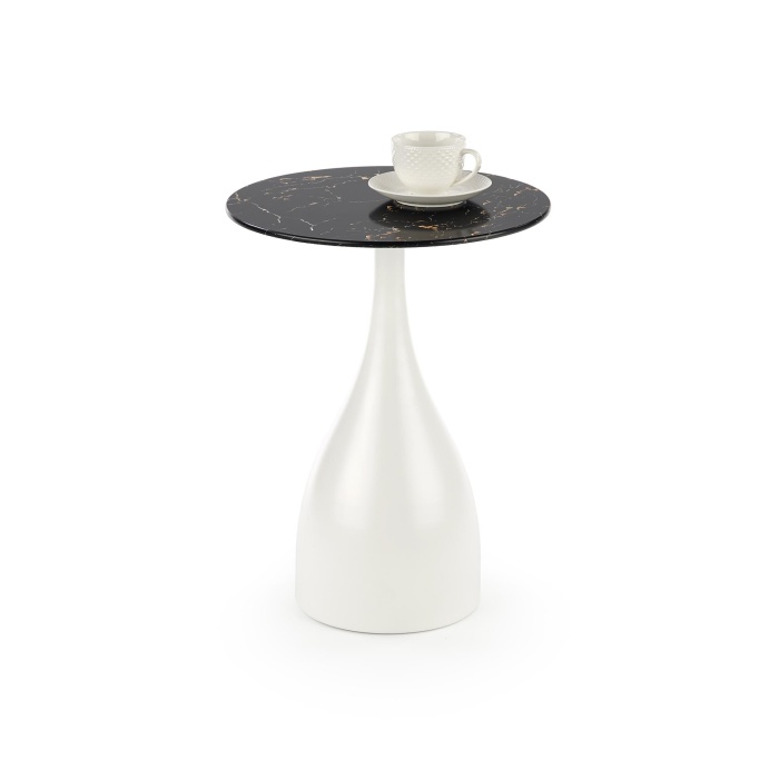 Masa cafea Patrizia sticla neagra/marmur 40x52 - imagine 2