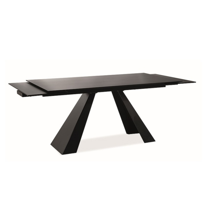 Masa Salvadore ceramic negru mat 120/180x80