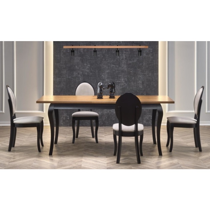 Masa Windsor MDF dab/negru 160/240x90 cm