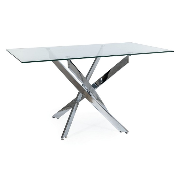 Masa Agis II sticlă transparentă 140/80 cm