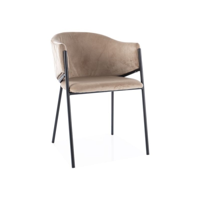Scaun Bono velvet bej/picior negru