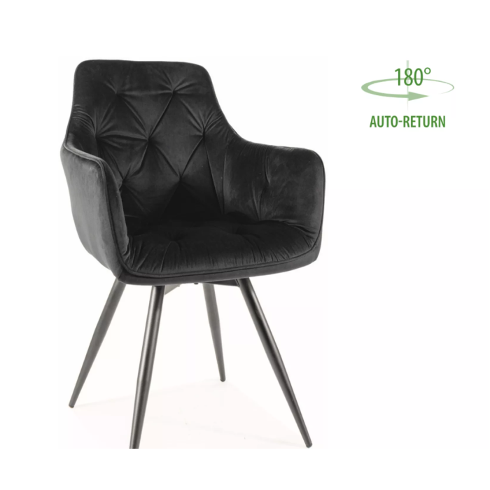 Scaun Mango velvet negru 19