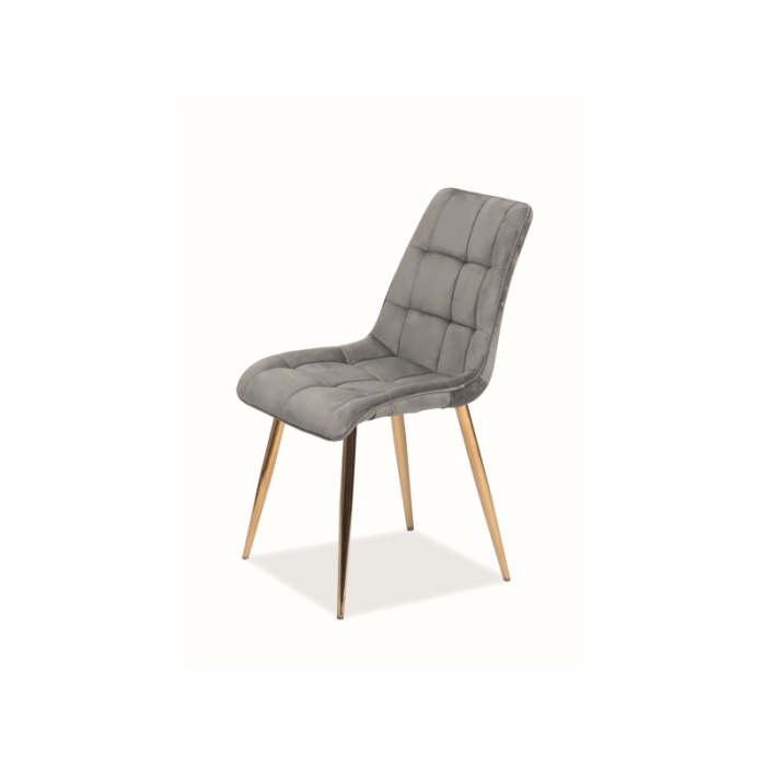 Scaun Chic Gold velvet gri