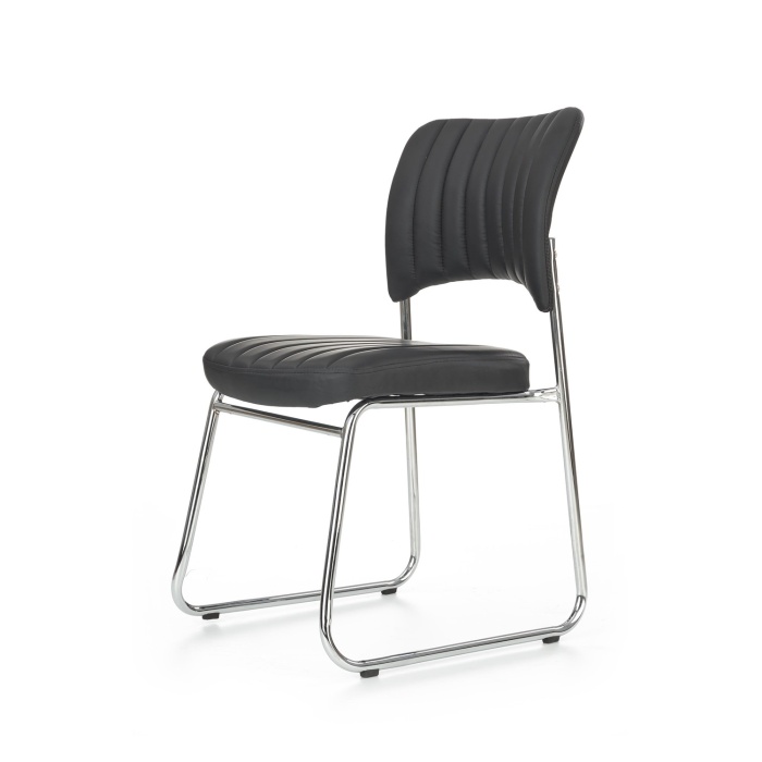 Scaun Rapid ecopiele negru - imagine 1