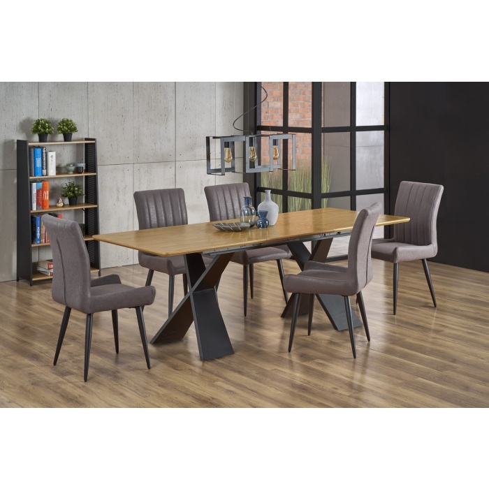 Masa Chandler MDF furnir stejar/negru 160x220x90