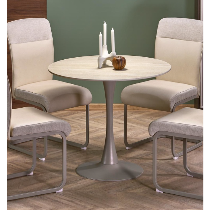 Masa rotunda TOLIO, travertin/casmir 90/90 cm