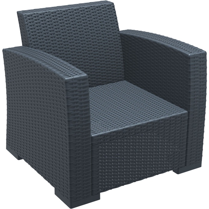 Scaun Monaco Lounge Armchair Rattan, grey dark