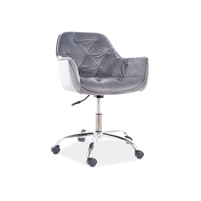 Scaun de birou Q-190 velvet gri - imagine 1