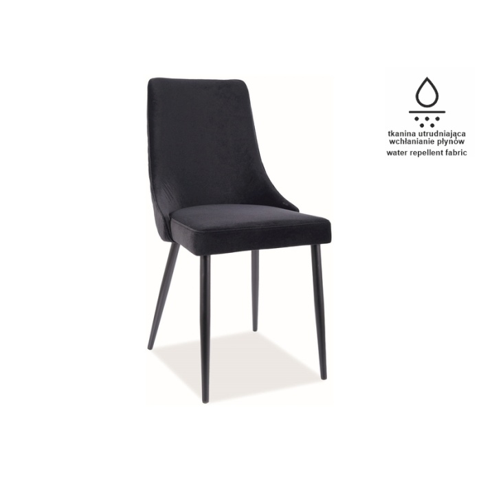 Scaun Piano B velvet matt negru - imagine 1