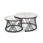 Masa cafea Flamingo gri /set 2 80x46/60x40