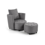 Fotoliu Hampton gri cu puf