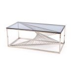 Masa cafea Infinity sticla/crom 120x60x45