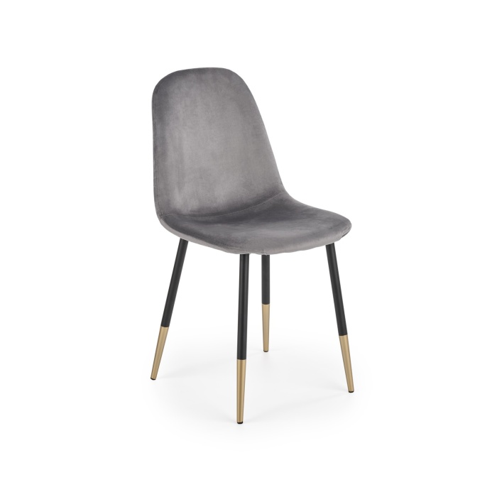 Scaun K379 velvet gri/auriu