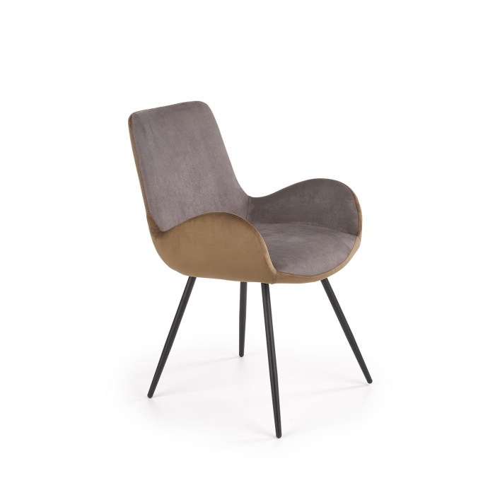 Scaun K392 velvet gri/maro