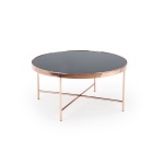 Masa cafea Moria sticla neagra picior auriu 82x40