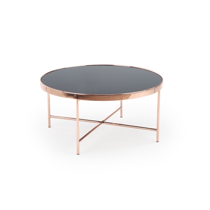 Masa cafea Moria sticla neagra picior auriu 82x40 - imagine 1