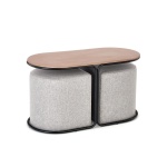 Masa cafea Pampa nuc /cu Puf gri