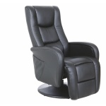 Fotoliu Pulsar ecopiele negru /recliner /masaj