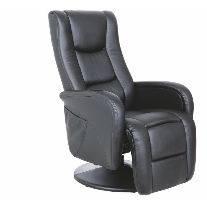Fotoliu Pulsar ecopiele negru /recliner /masaj