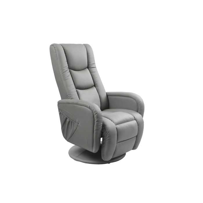 Fotoliu Pulsar ecopiele gri /recliner /masaj