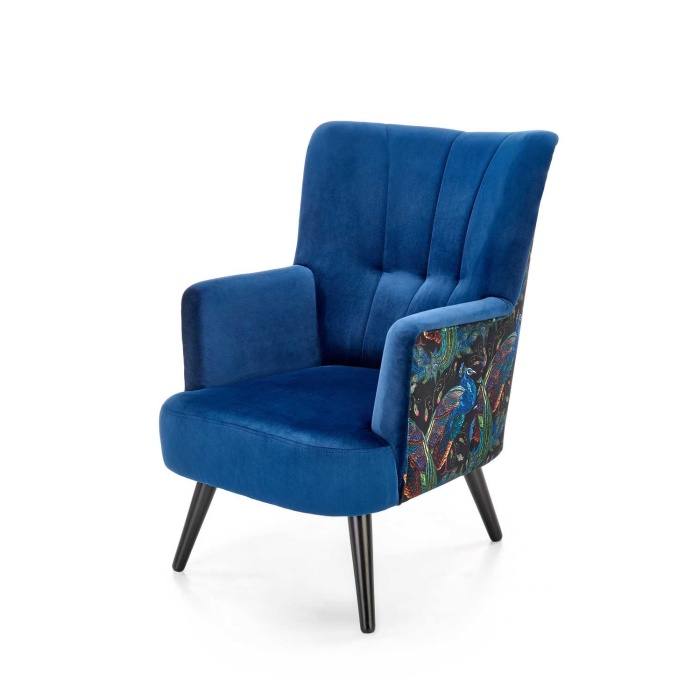 Fotoliu Pagoni velvet albastru