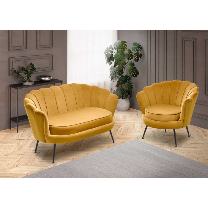 Fotoliu Amorinito 2 XL velvet mustar - imagine 1
