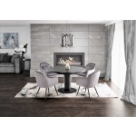 Masa Cristiano sticla neagra/marmur 120/160x120