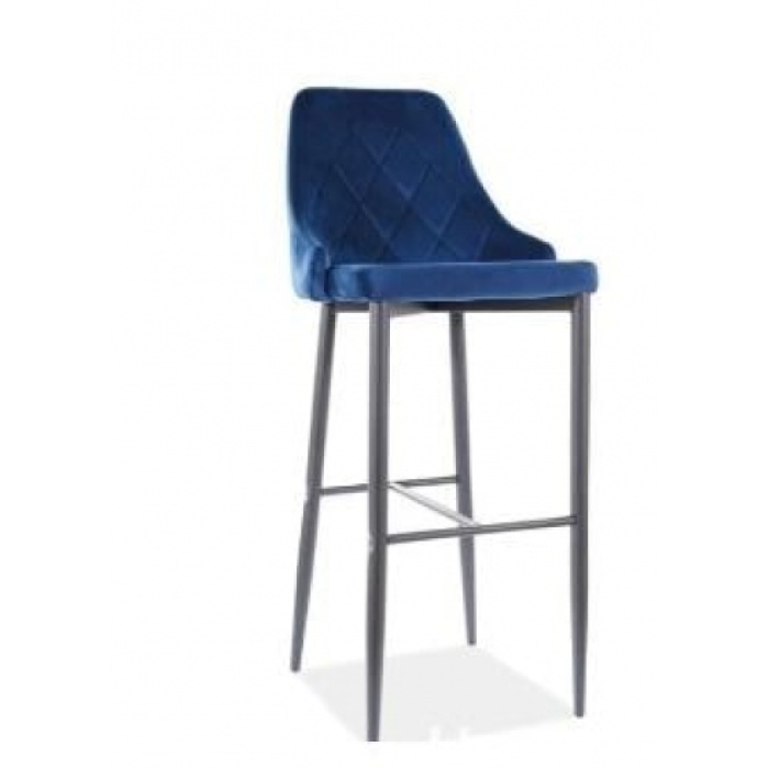 Scaun Bar Trix B H-1 Velvet Albastru