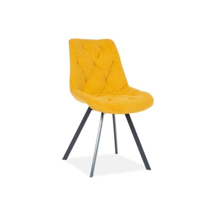 Scaun Valente matt velvet galben