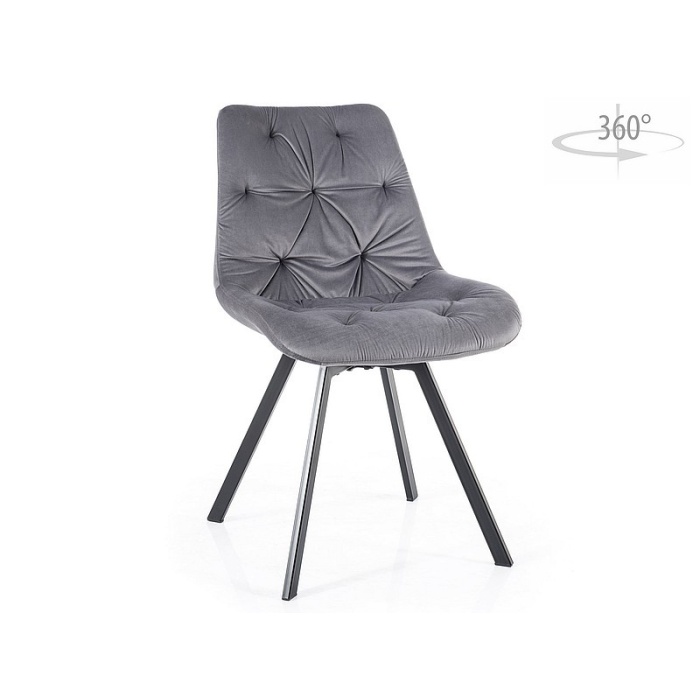 Scaun Valente velvet gri