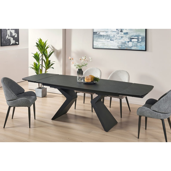 Masa Zetta, ceramica negru 140/200*80