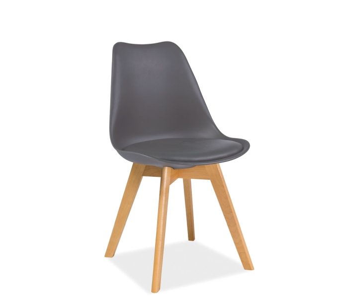 Scaun Kris ecopiele gri/buk